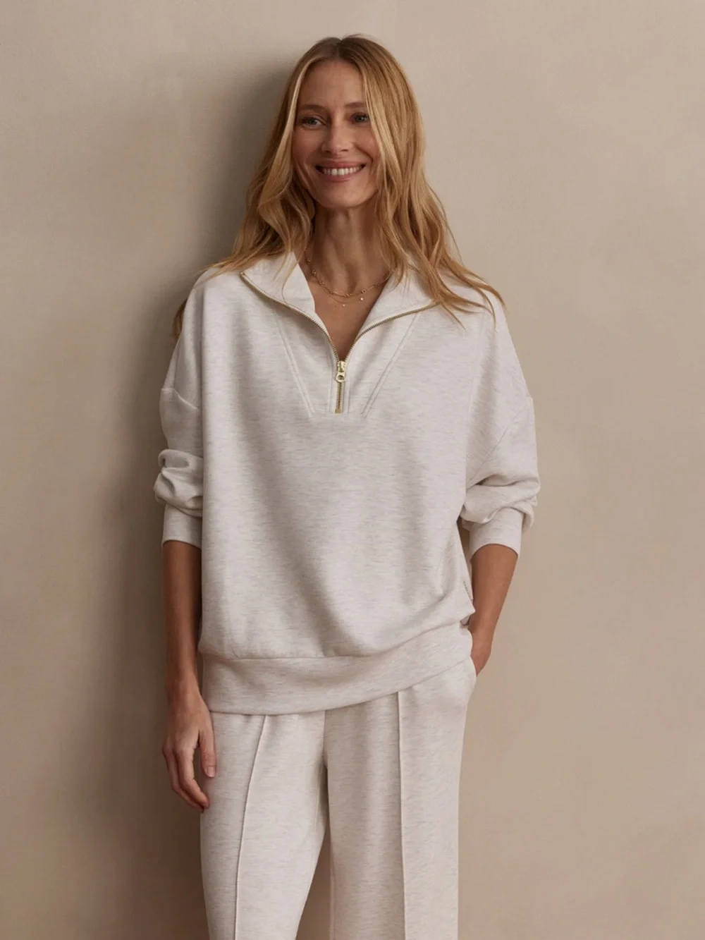 Varley Hawley Half-Zip Ivory Sweat Top - NWOT - Size small - Picture 3 of 11